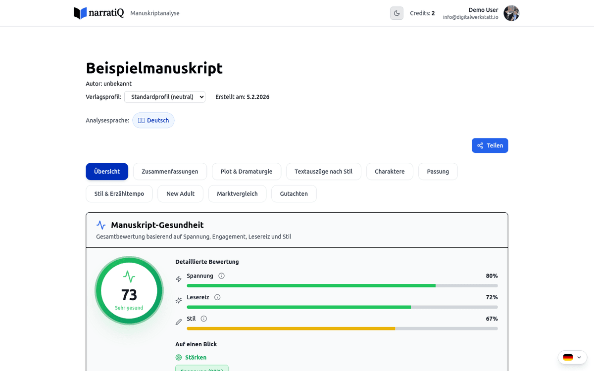 narratiQ Marktvergleich: Optionales Premium-Feature mit Vergleichstiteln und Amazon-Daten