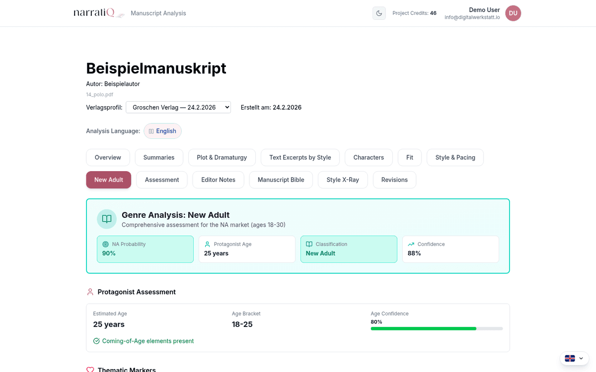 narratiQ genre analysis: Automatic detection with deep analysis and trope detector